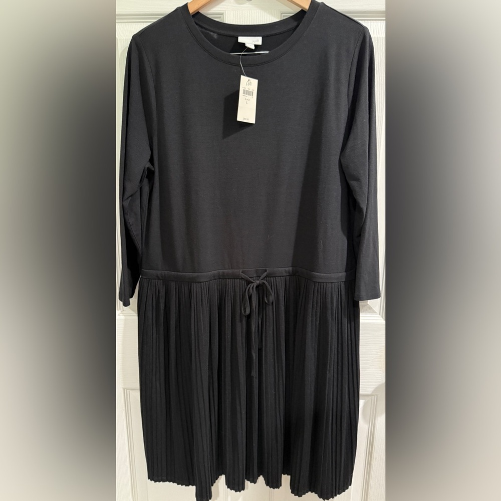 J. Jill Black Lagenlook style  low waisted midi dress NWT